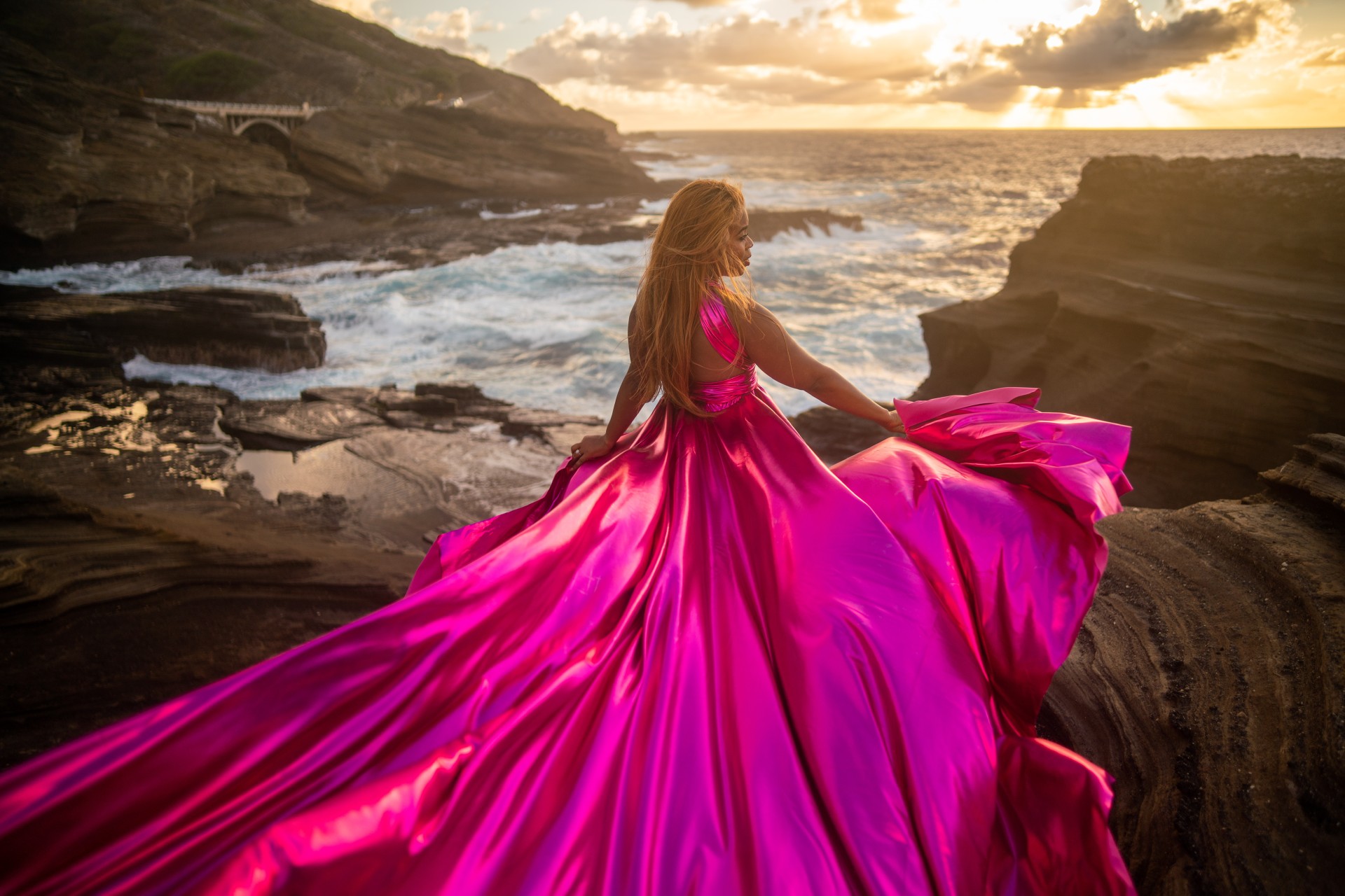 Glamorous Metallic Pink flying dress, regular size only