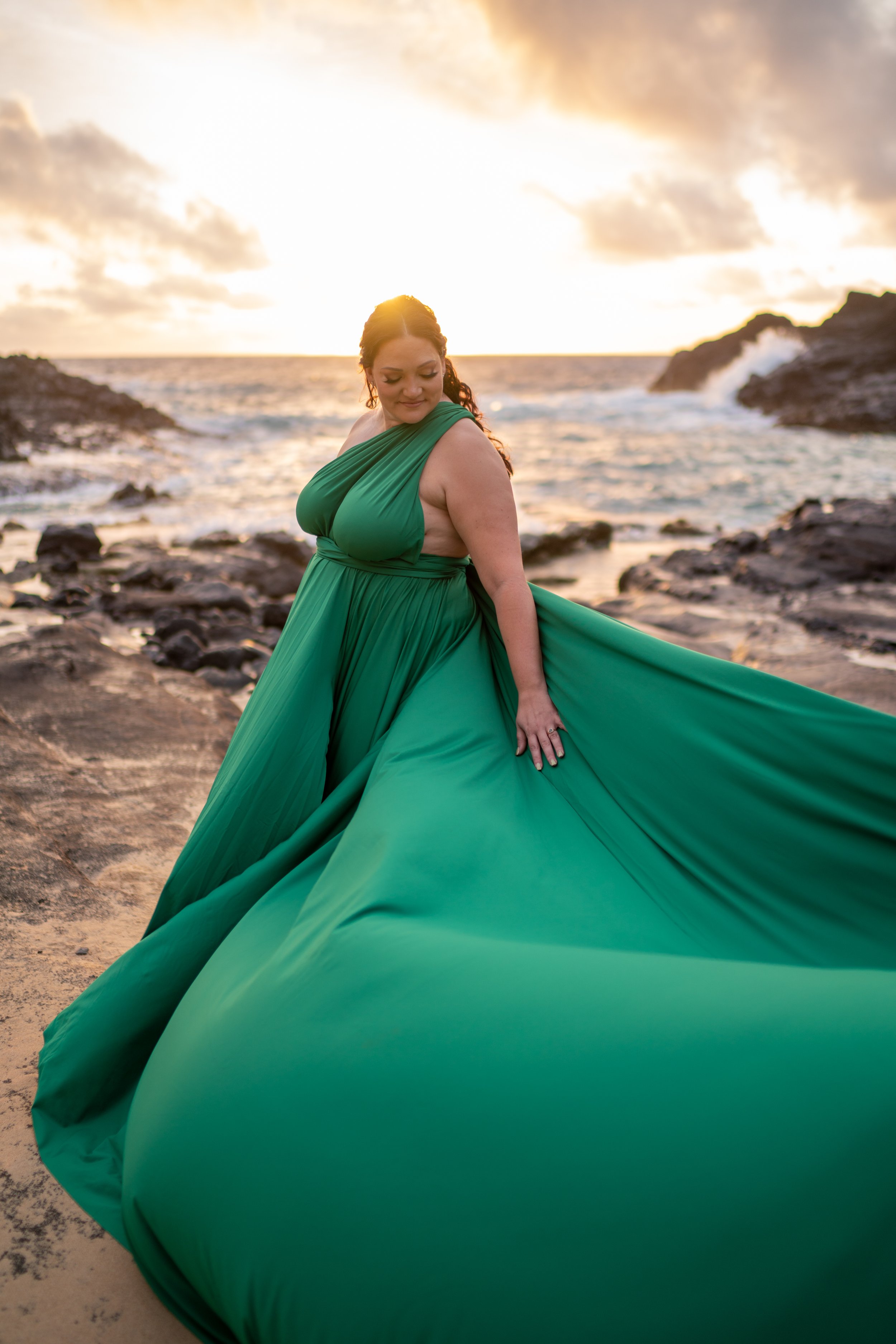 Green flying dress