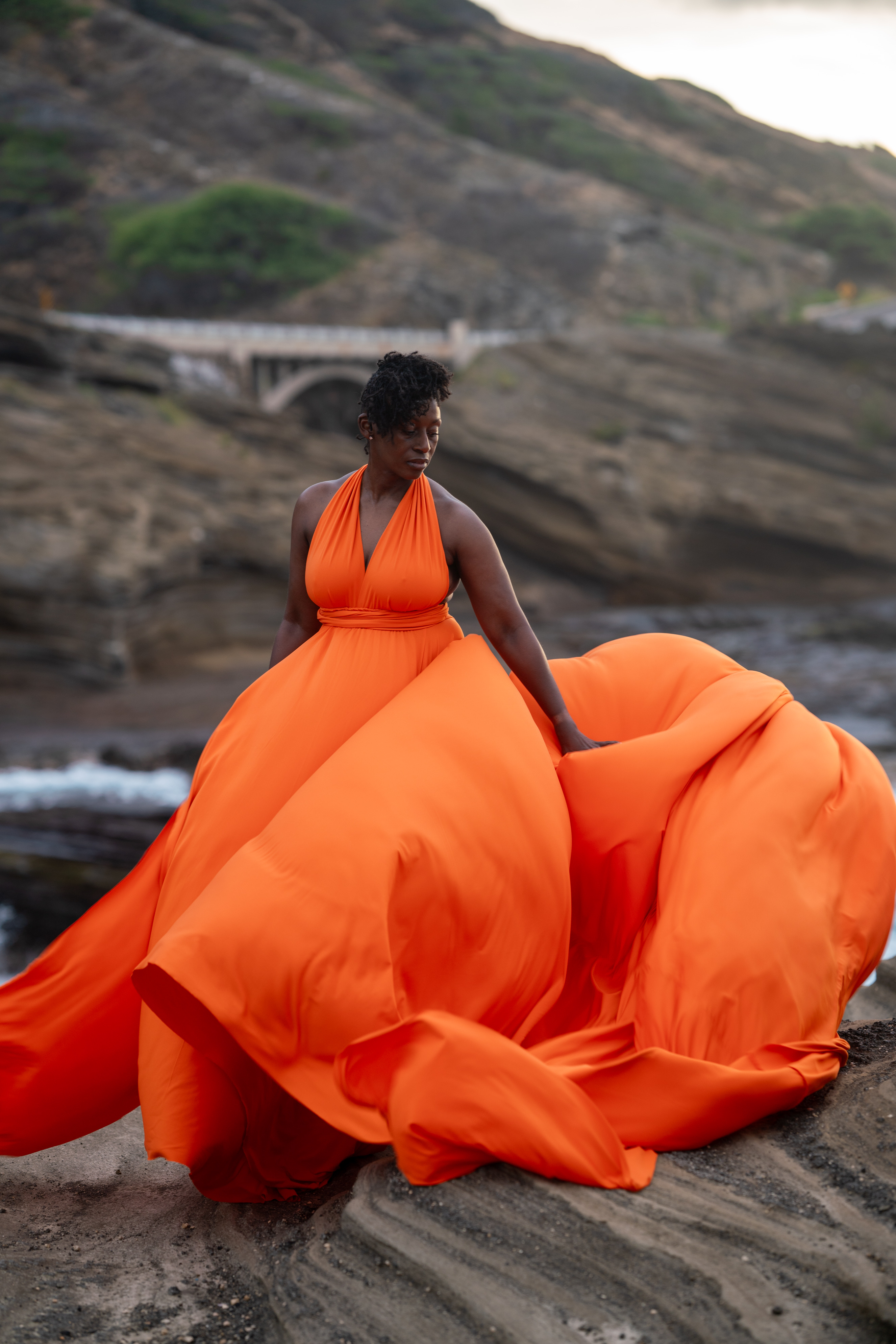 Orange flying dress
