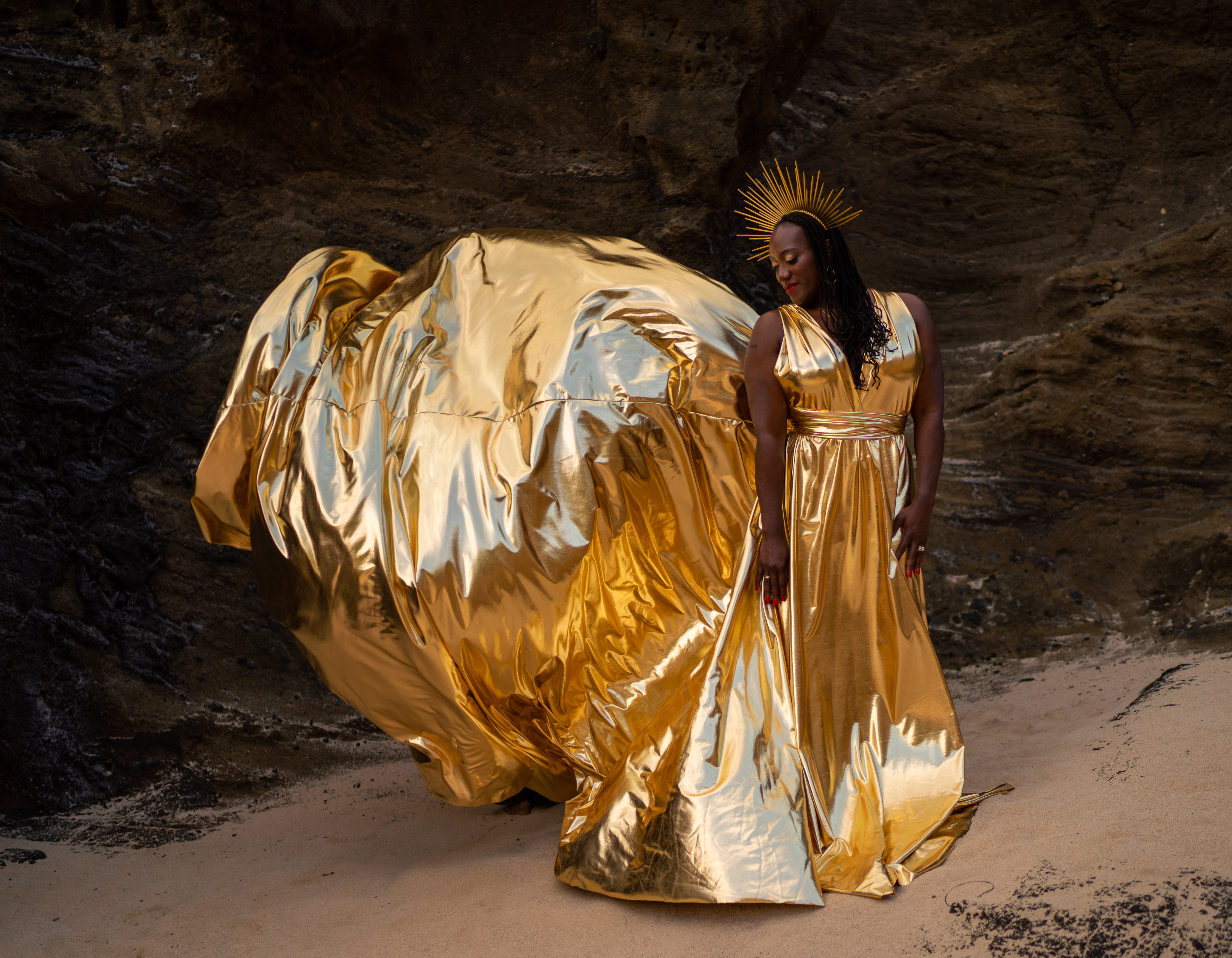 Gold flying dress