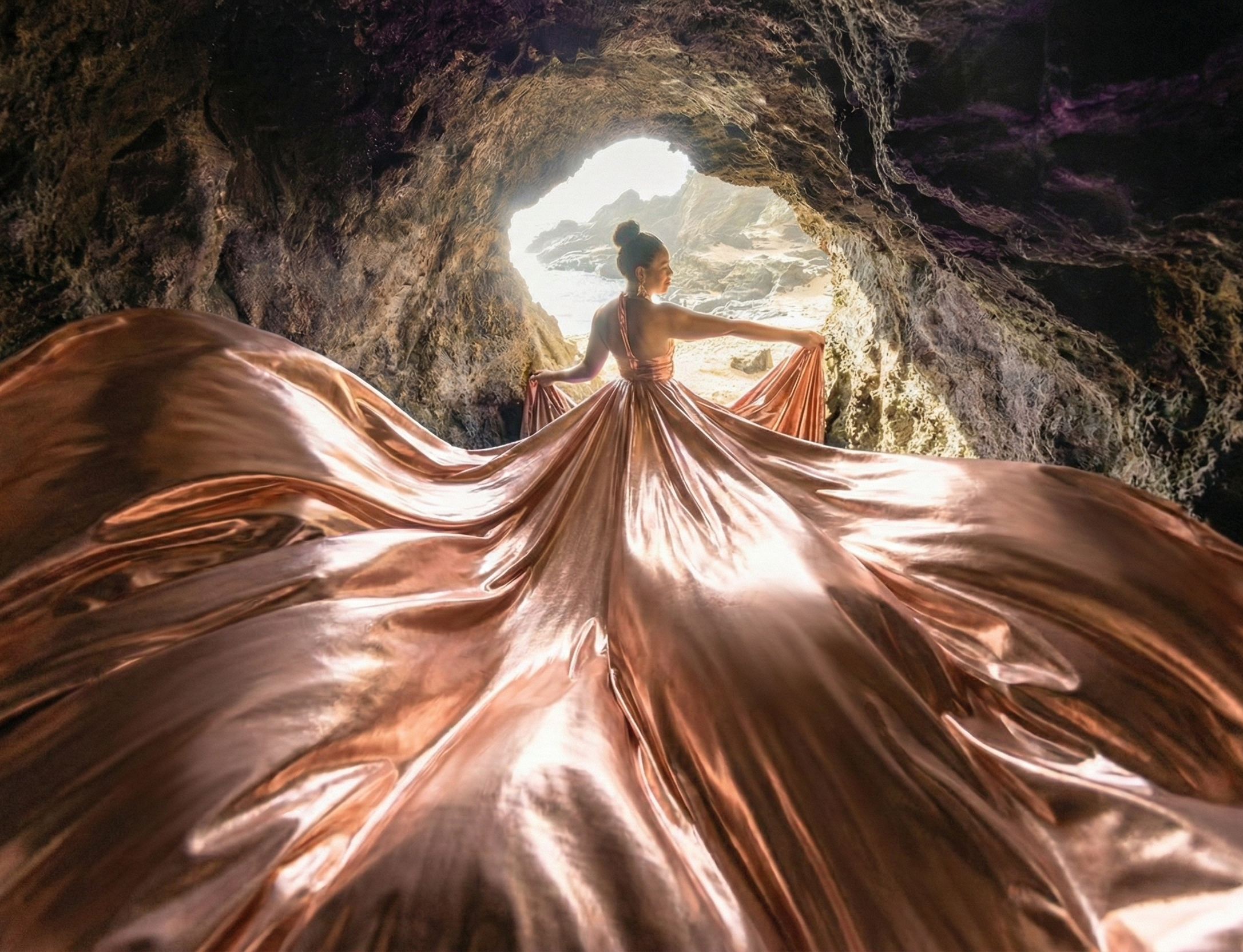 Rose Gold flying dress