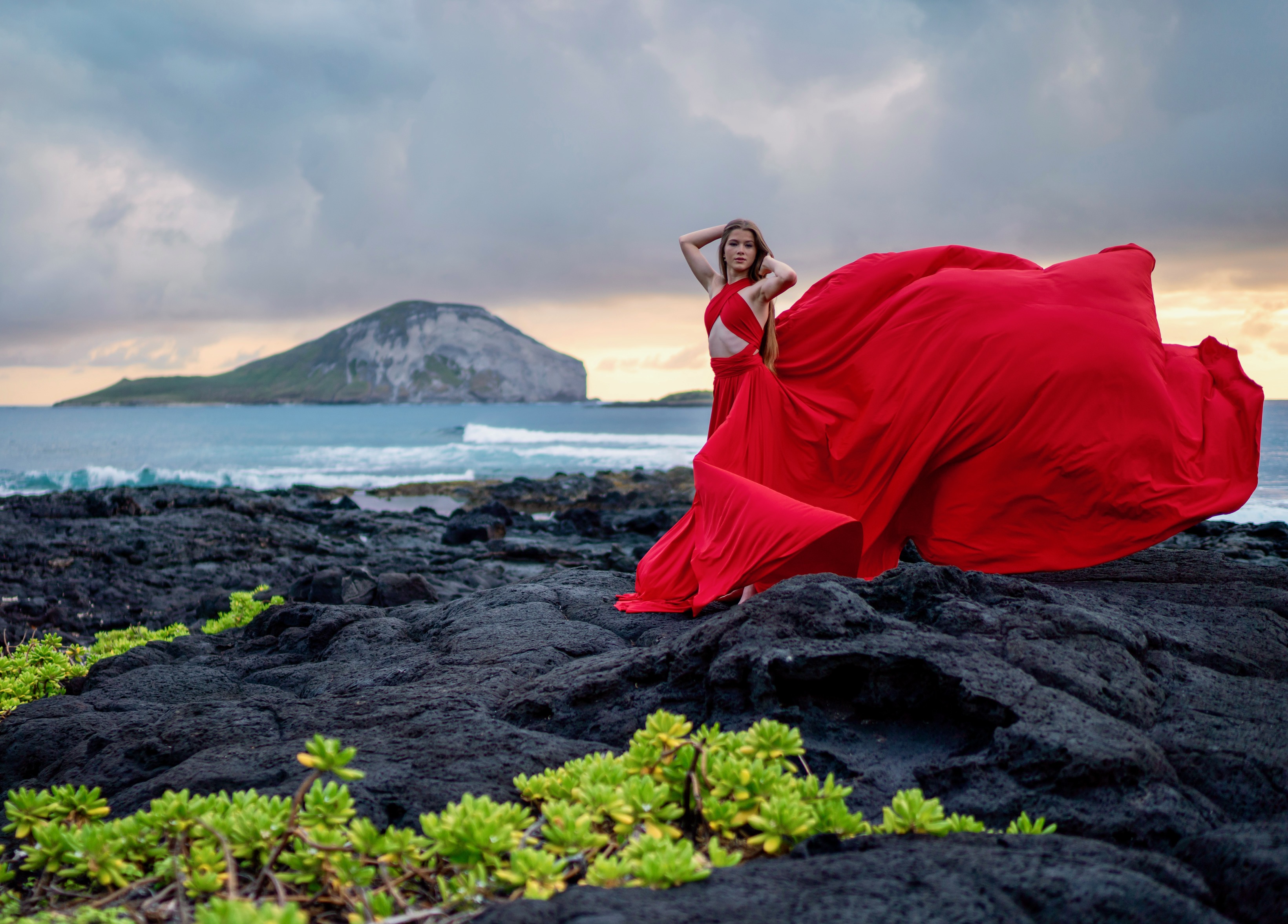 Red flying dress