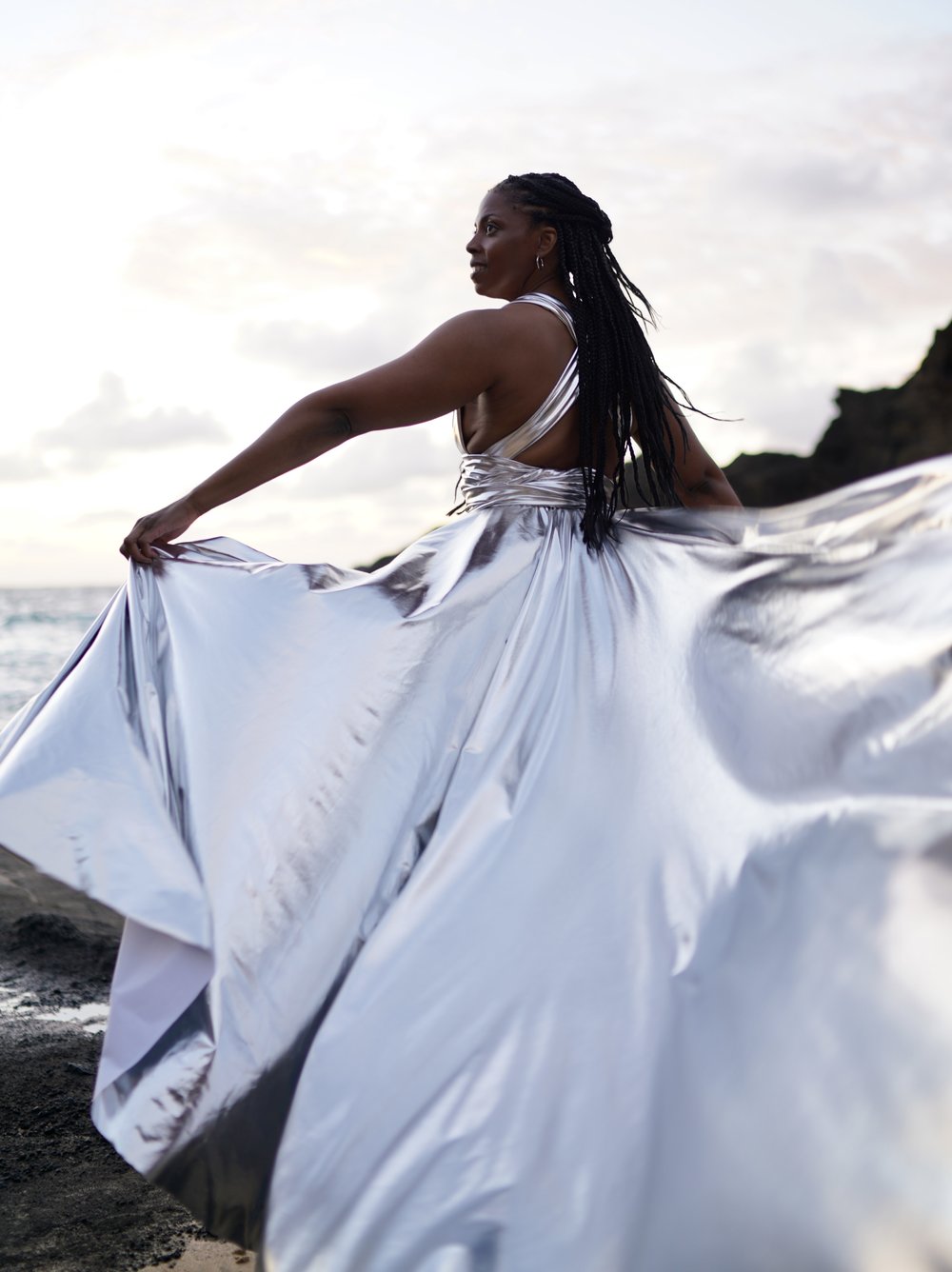 Silver flying dress