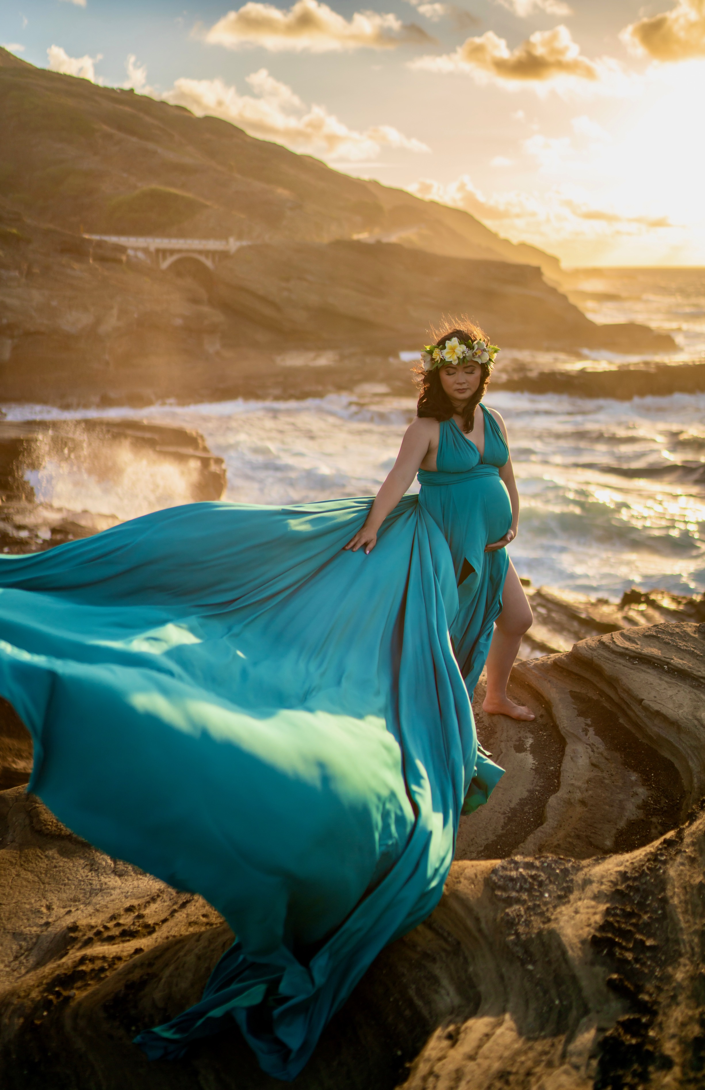 Teal flying dress