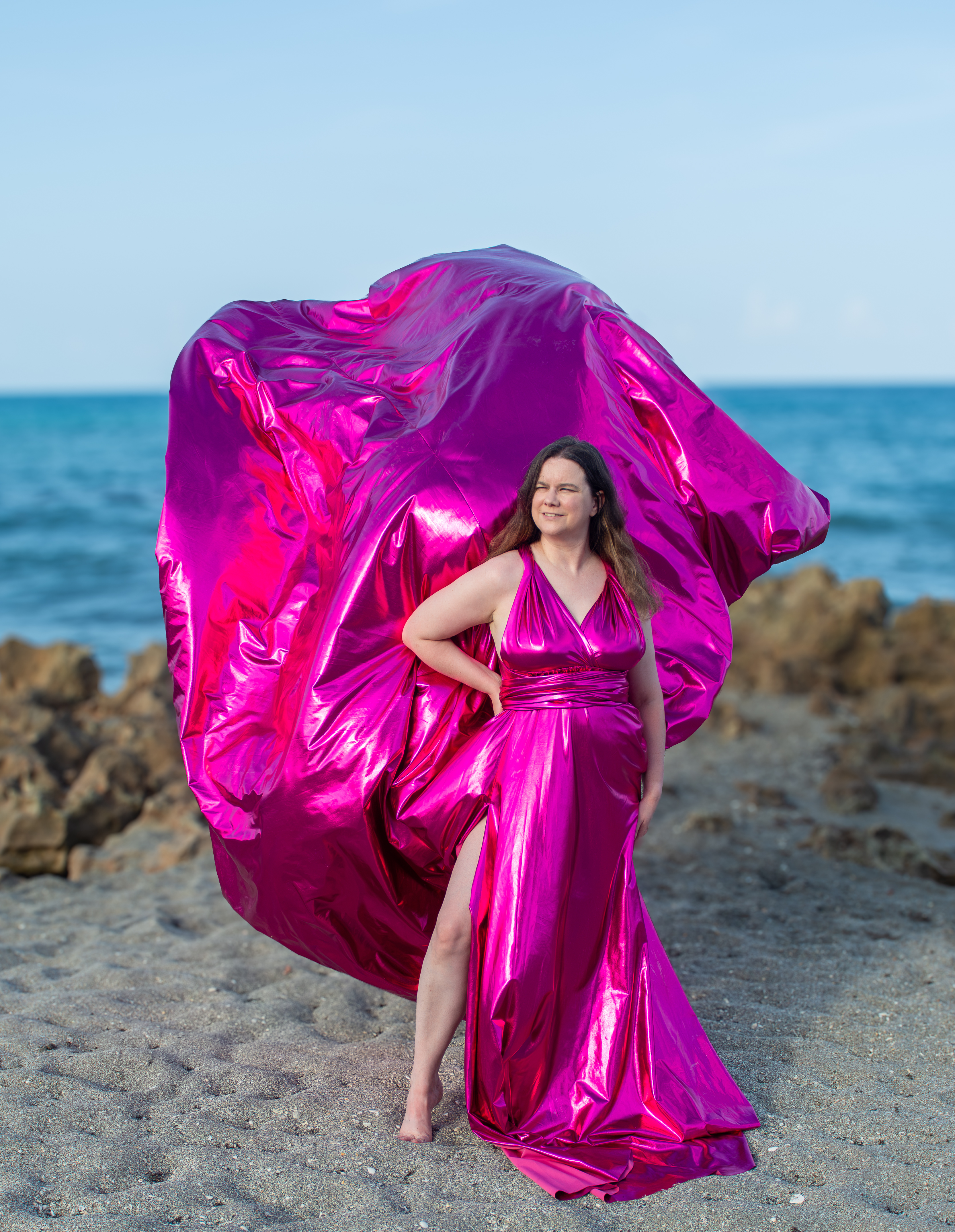 Flying dress photoshoot on Palm Beach — DSC 9000
